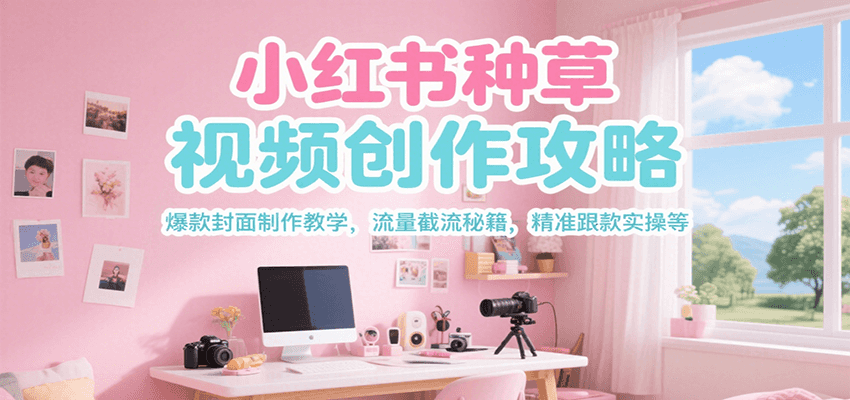 小红书种草视频创作攻略，爆款封面制作教学 ，流量截流秘籍 ，精准跟款实操等-领学通
