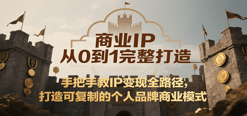 商业IP从0到1完整打造，手把手教IP变现全路径，打造可复制的个人品牌商业模式-领学通