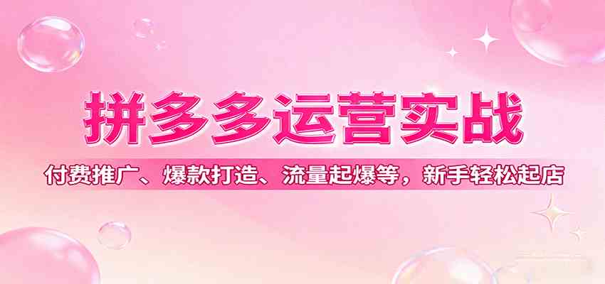 拼多多运营实战，付费推广、爆款打造、流量起爆等，新手轻松起店-领学通