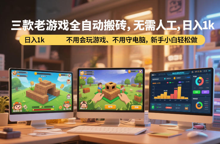 三款老游戏全自动搬砖,无需人工,日入1k,不用会玩游戏、不用守电脑,新手小白轻松做【揭秘】-领学通