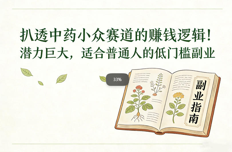 扒透中药小众赛道的賺米逻辑,潜力巨大,适合普通人的低门槛副业-领学通