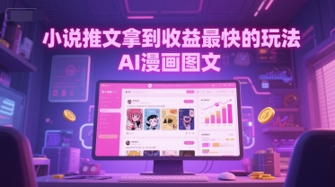 小说推文拿到收益最快的玩法，AI漫画图文-领学通