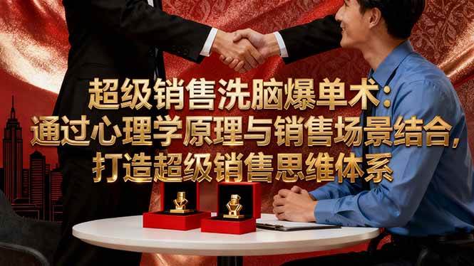 (16370期)超级销售洗脑爆单术:通过心理学原理与销售场景结合,打造超级销售思维体系-领学通