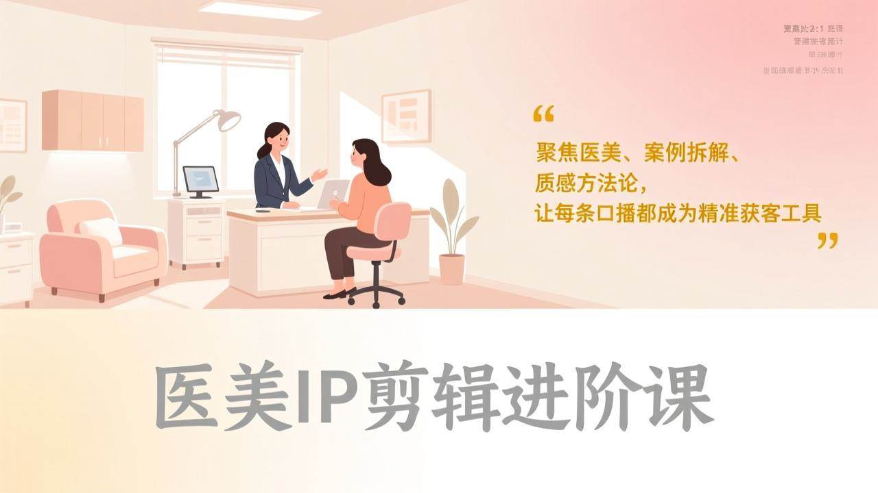 （17303期）医美IP剪辑进阶课，聚焦医美、案例拆解、质感方法论，让每条口播都成为精准获客工具-领学通