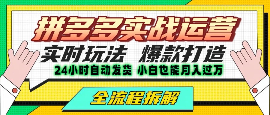 拼多多最新实战运营高投产：长久稳定项目，单店利润一天三位数-领学通
