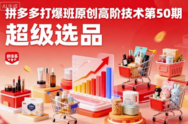 拼多多打爆班原创高阶技术第50期，超级选品-领学通