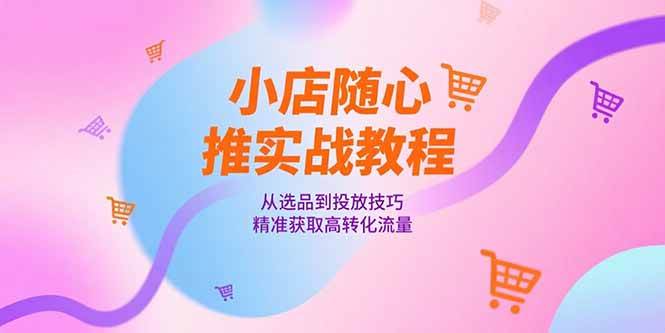 （15205期）小店随心推实战教程，从选品到投放技巧，精准获取高转化流量-领学通