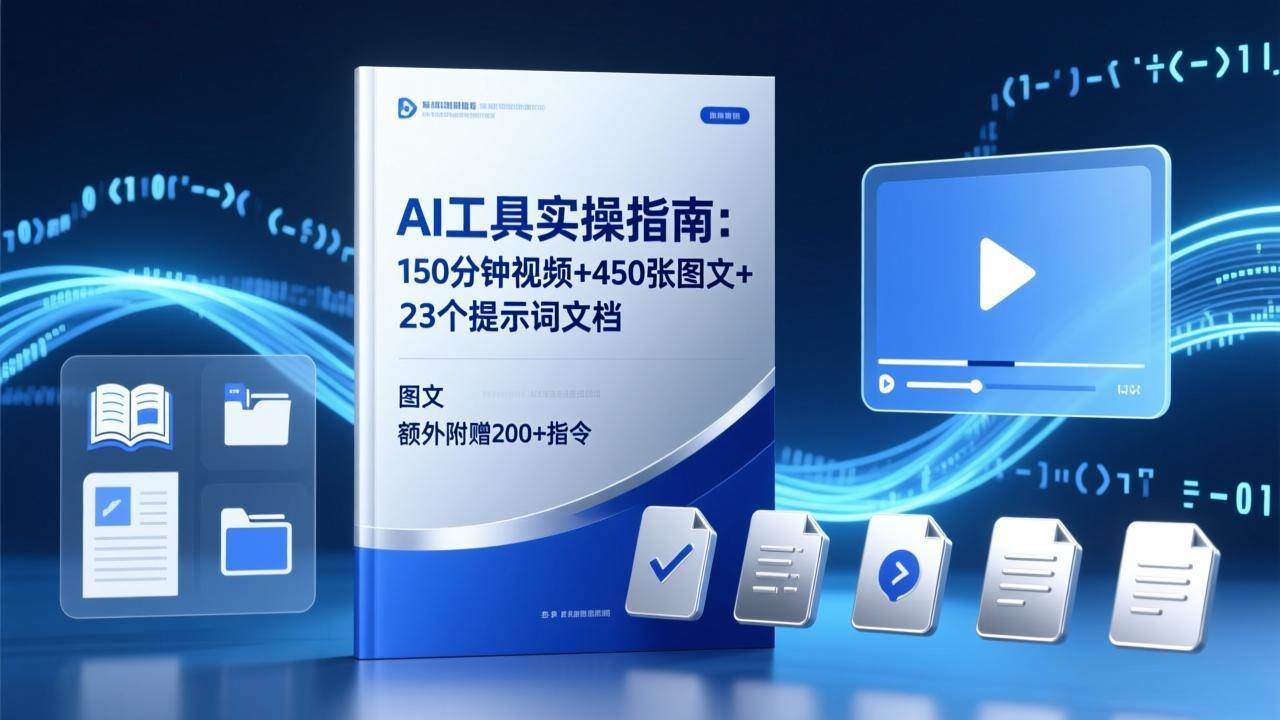 （17504期）AI工具实操指南：150分钟视频+450张图文+23个提示词文档，额外附赠200+指令-领学通