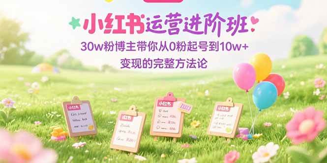 （15318期）小红书运营进阶班：30w粉博主带你从0粉起号到10w+变现的完整方法论-领学通