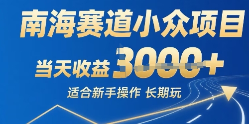 南海赛道小众项目，当天收益1k+适合新手操作可以长期玩-领学通