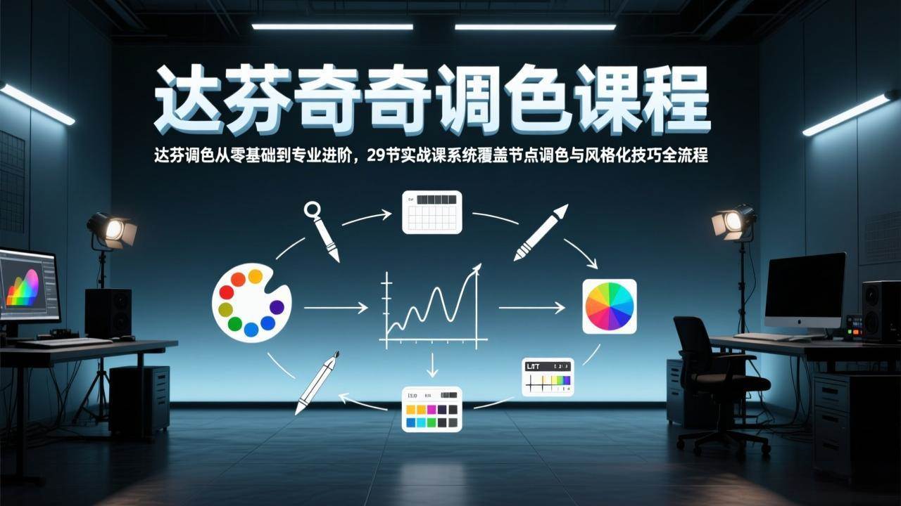 （17484期）达芬奇调色从零基础到专业进阶，29节实战课系统覆盖节点调色与风格化技巧全流程-领学通