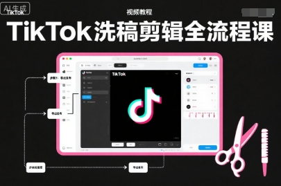 TikTok洗稿剪辑全流程课,PR洗稿剪辑全流程,TK洗稿运营课-领学通