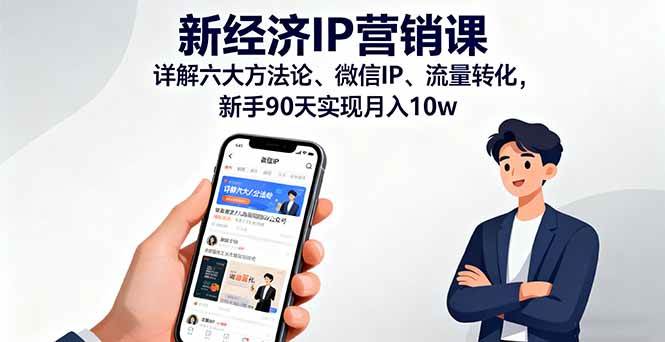 (16194期)新经济IP营销课:详解六大方法论、微信IP、流量转化,新手90天实现月入10w-领学通