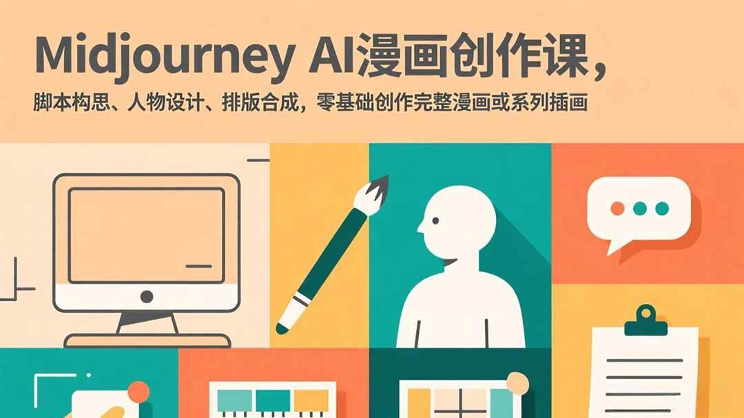 （17299期）Midjourney AI漫画创作课，脚本构思、人物设计、排版合成，零基础创作完整漫画或系列插画-领学通