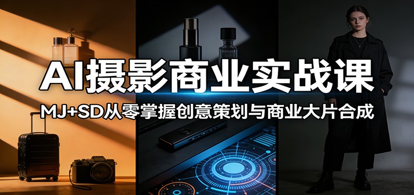 AI摄影商业实战课：MJ+SD从零掌握创意策划与商业大片合成-领学通