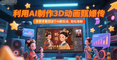 利用AI制作3D动画甄嬛传，流量爆了，手把手教你这个AI新玩法，轻松涨粉-领学通