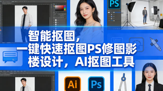 智能抠图,一键快速抠图PS修图影楼设计,AI抠图工具-领学通
