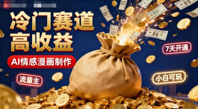 公众号冷门赛道,用AI做情感漫画,7天开通流量主,操作简单,小白可玩-领学通