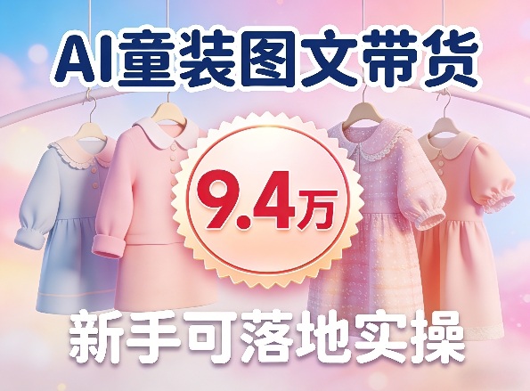 AI童装图文带货拆解，累计出单9.4W，新手可落地实操-领学通