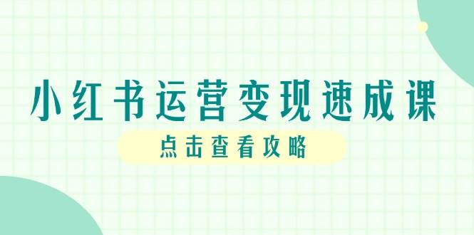 小红书运营变现速成课，账号搭建到暴力起号，个人IP全流程指南-领学通