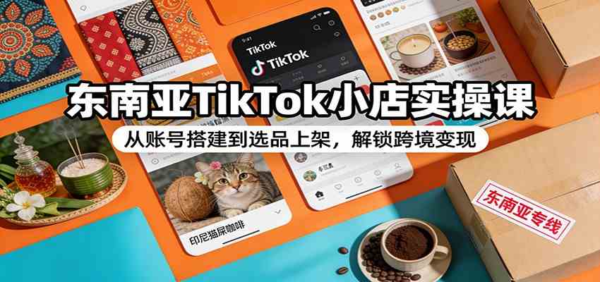 东南亚TikTok小店实操课：从账号搭建到选品上架，解锁跨境变现-领学通