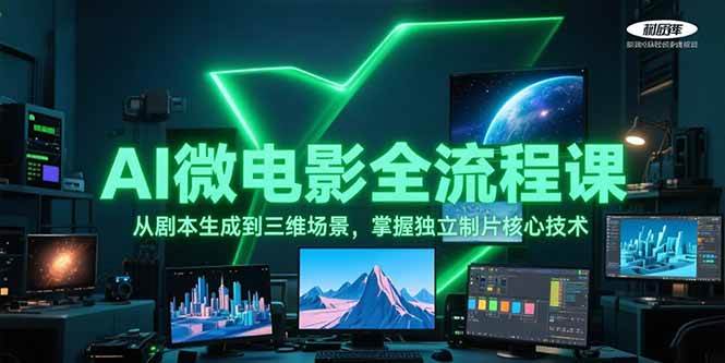 AI微电影全流程课，从剧本生成到三维场景，掌握独立制片核心技术-领学通