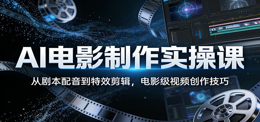 AI电影制作实操课:从剧本配音到特效剪辑,电影级视频创作技巧-领学通