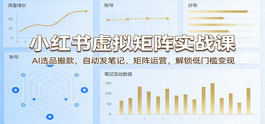 小红书虚拟矩阵实战课：AI选品搬款，自动发笔记，矩阵运营，解锁低门槛变现-领学通