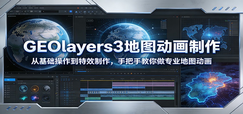 GEOlayers3地图动画制作:从基础操作到特效制作,手把手教你做专业地图动画-领学通