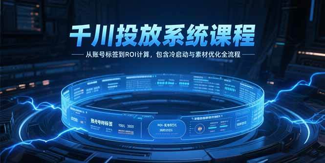 （15263期）千川投放系统课程，从账号标签到ROI计算，包含冷启动与素材优化全流程-领学通