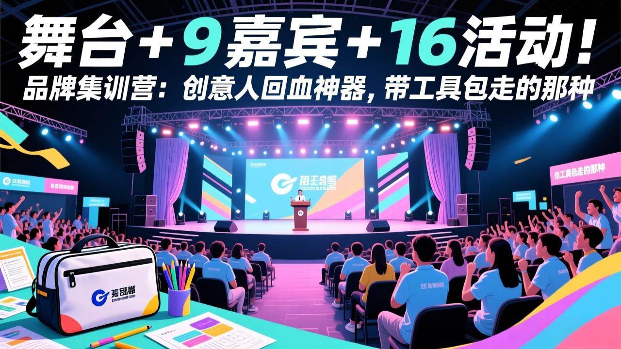 （17413期）舞台 + 9 嘉宾 + 16 活动！品牌集训营：创意人回血神器，带工具包走的那种-领学通