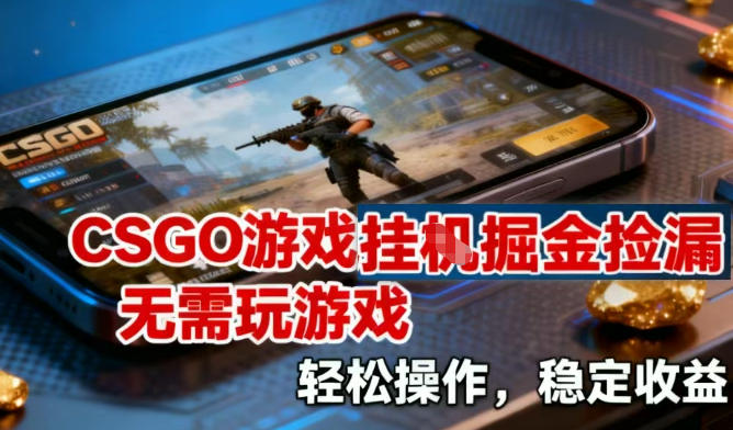 CSGO游戏挂G掘金捡漏,不需要玩游戏,操作简单,收益稳定【揭秘】-领学通