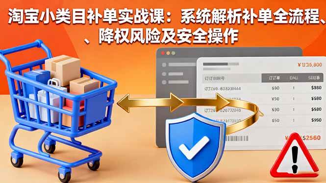 (16239期)淘宝小类目补单实战课:系统解析补单全流程、降权风险及安全操作-领学通