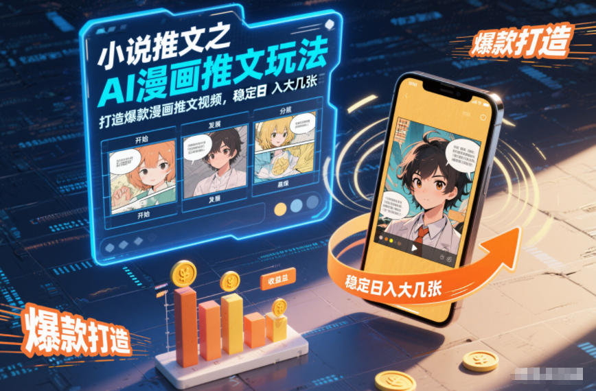 小说推文之AI漫画推文玩法，打造爆款漫画推文视频，稳定日入大几张-领学通