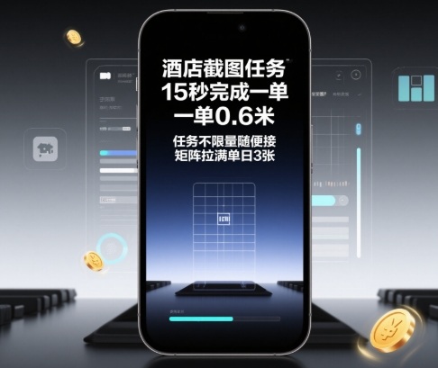 酒店截图任务,15秒完成一单,一单0.6米,任务不限量随便接,矩阵拉满单日3张【揭秘】-领学通