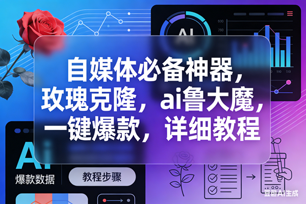 (17766期)玫瑰克隆,ai鲁大魔工具,自媒体必备神器,一键爆款,详细教程。-领学通