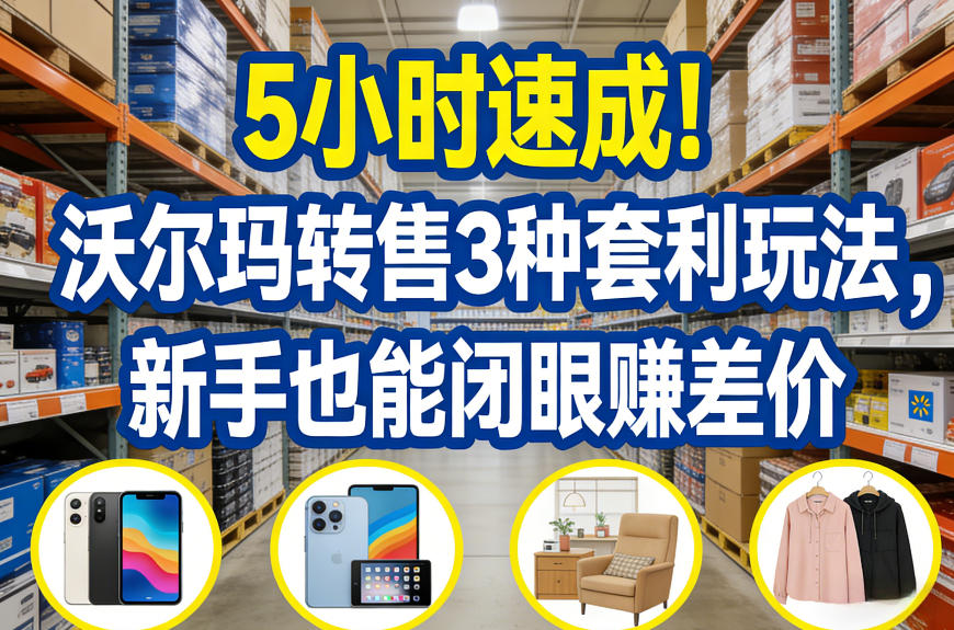 5小时速成!沃尔玛转售3种套利玩法,新手也能闭眼賺差价-领学通