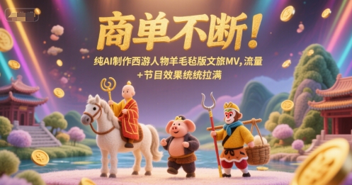 商单不断！纯AI制作西游人物羊毛毡版文旅MV，流量+节目效果统统拉满-领学通