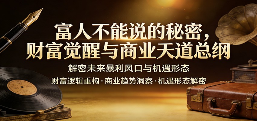 富人不能说的秘密，财富觉醒与商业天道总纲，解密未来暴利风口与机遇形态-领学通