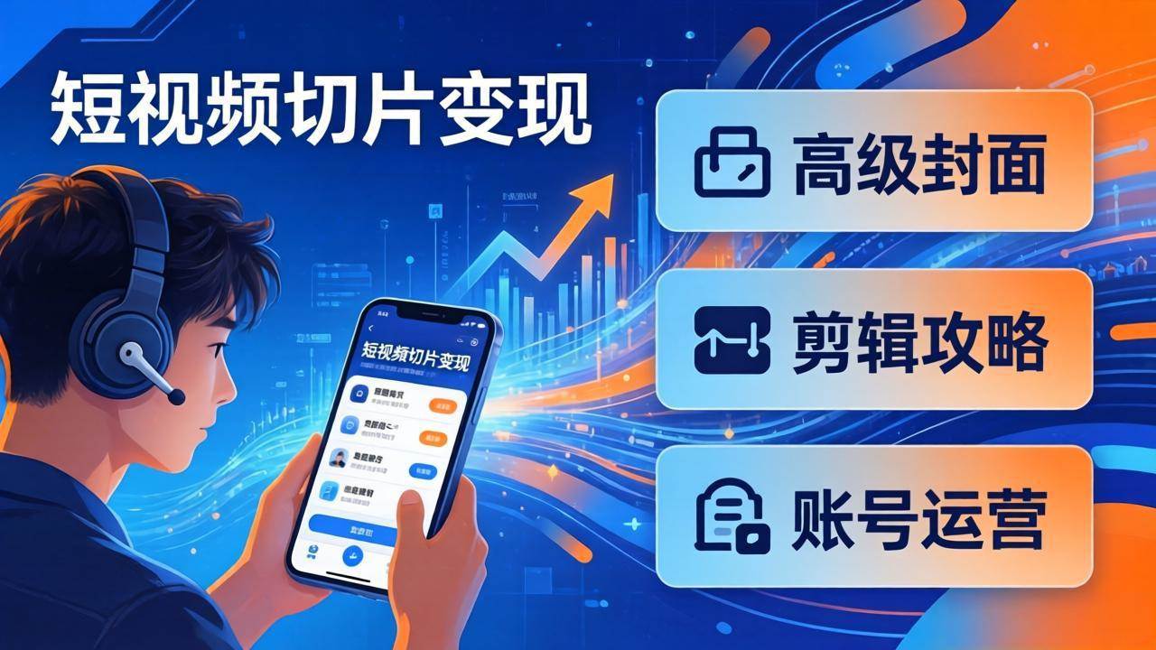 （17758期）短视频切片变现速成班2.0：高级封面+剪辑攻略+账号运营，0基础小白快速入局副业-领学通