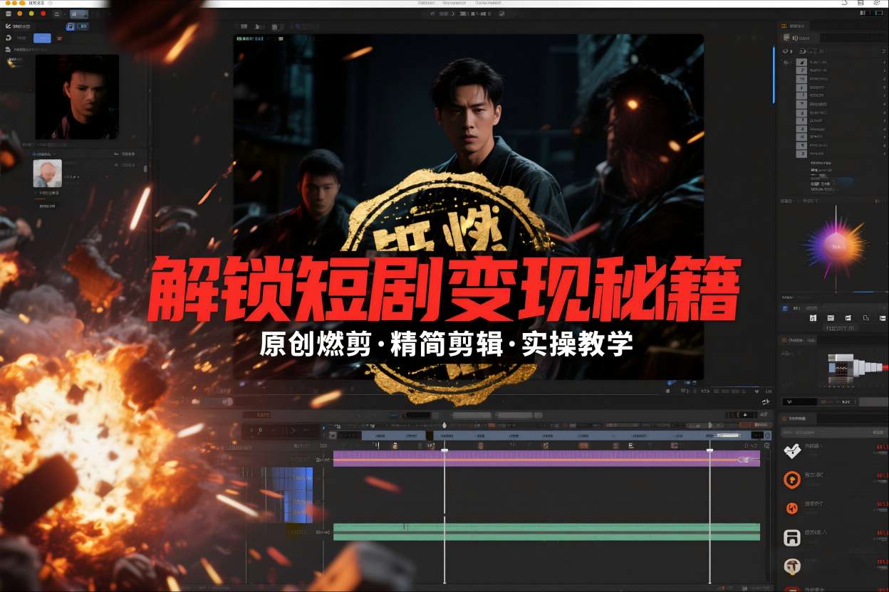 短剧拉新之原创燃剪精简剪辑实操课,解锁短剧变现秘籍-领学通