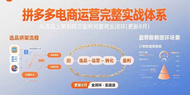 （15579期）拼多多电商运营完整实战体系，从选品上架到稳定盈利完整商业闭环(更新8月)-领学通