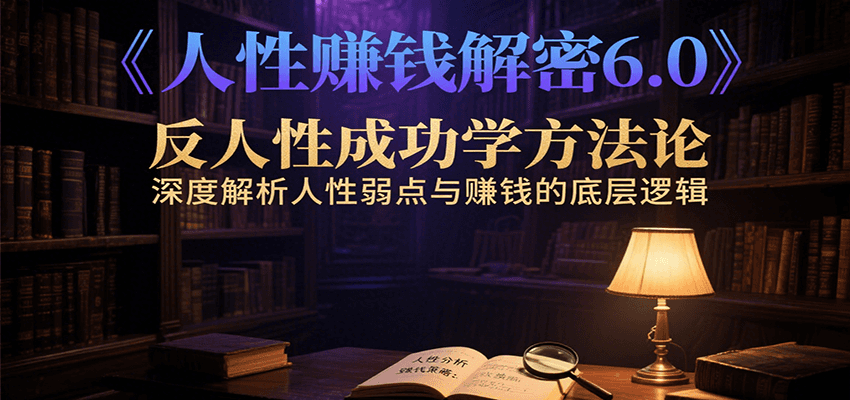 人性赚钱解密6.0，反人性成功学方法论，深度解析人性弱点与赚钱的底层逻辑-领学通