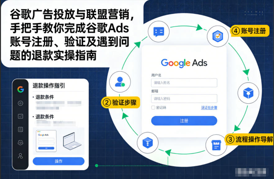 谷歌广告投放与联盟营销,手把手教你完成谷歌Ads账号注册、验证及遇到问题的退款实操指南-领学通