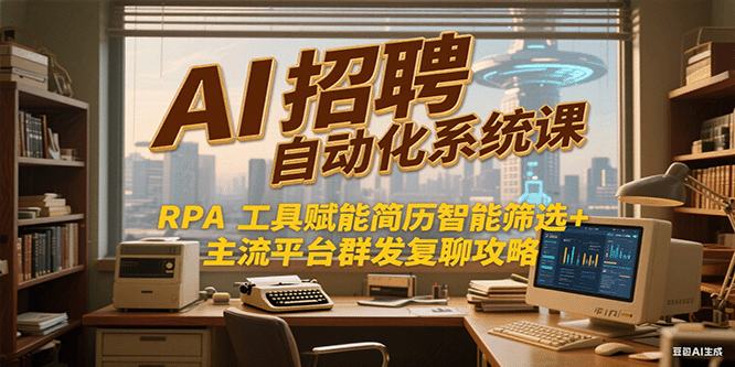 AI招聘自动化系统课，RPA工具赋能简历智能筛选+主流平台群发复聊全攻略-领学通