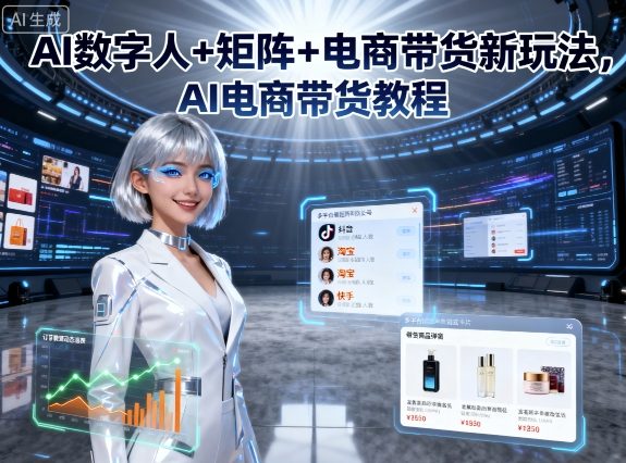 AI数字人+矩阵+电商带货新玩法，AI电商带货教程-领学通