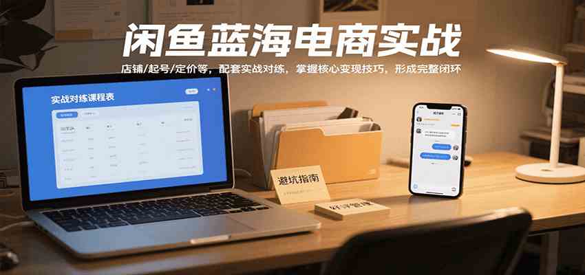 闲鱼蓝海电商实战，涵盖店铺、起号、定价等，配套实战对练，掌握核心变现技巧-领学通