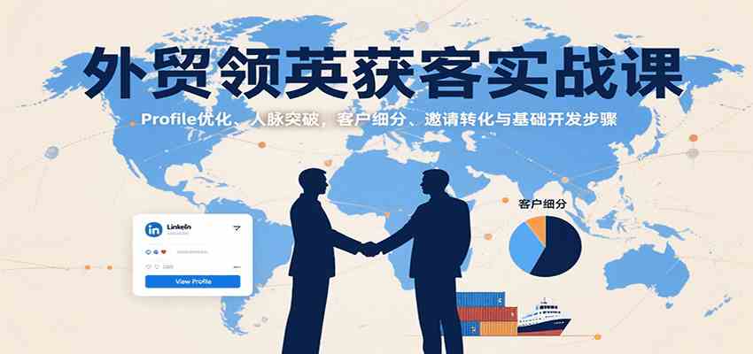 外贸领英获客实战课：Profile优化、人脉突破，客户细分、邀请转化与基础开发步骤-领学通