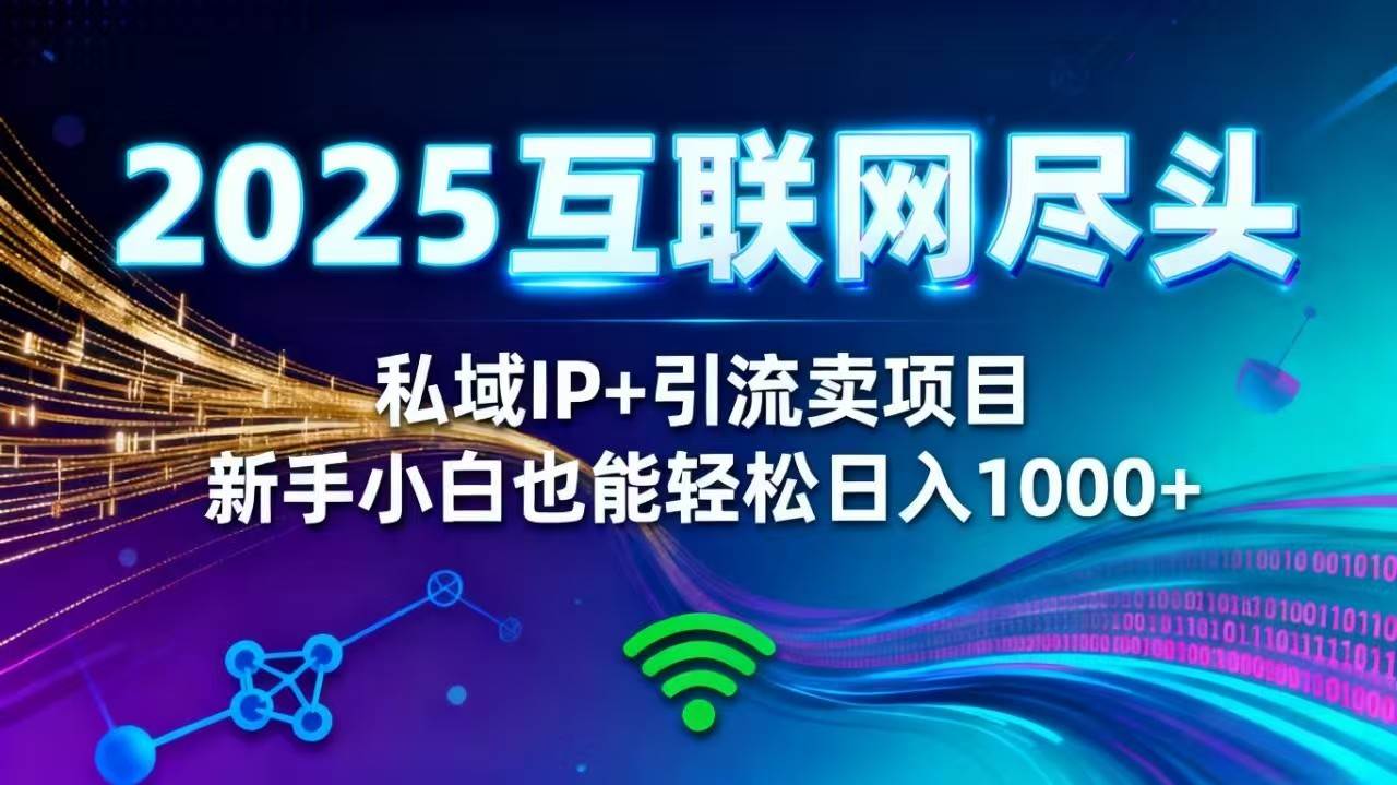 (16485期)2025网创尽头王炸项目!私域 IP + 精准引流,新手小白在家躺赚日入 1000+-领学通