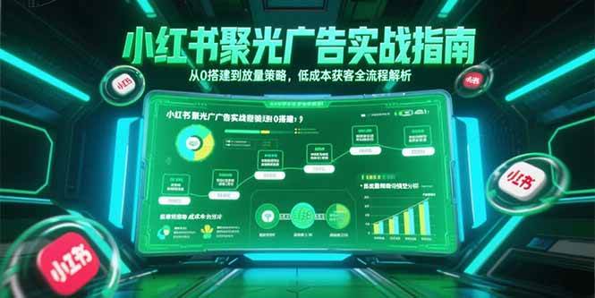 （15248期）小红书聚光广告实战指南，从0搭建到放量策略，低成本获客全流程解析-领学通